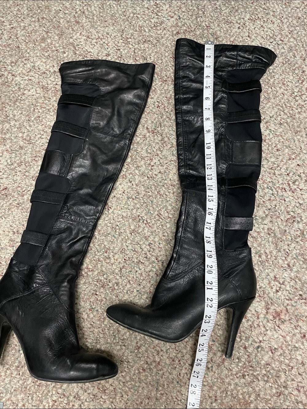 B makowsky thigh high Black Leather High-Heel Knee Boots - Women - Picture 4 of 8